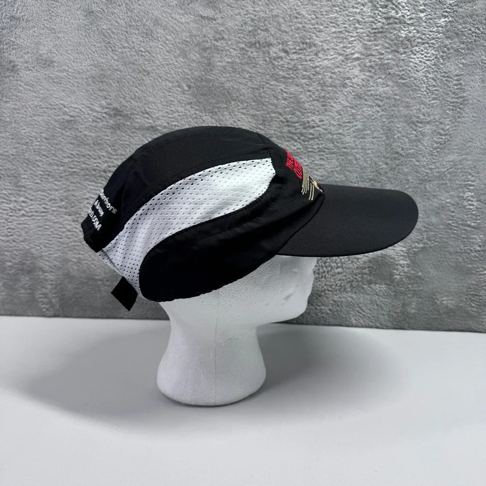 Racetrackers The Bashful Ostrich 5K Running Hat Cap Black White Lightweight Mens